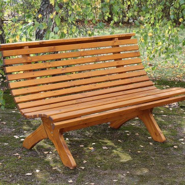 Panca in legno da esterno Modello SANREMO Verniciata Miele - Dimensioni 140 x 74 x 87 h. cm