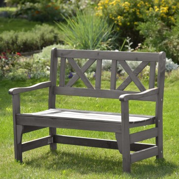 Panca in legno da esterno Pieghevole Modello MALMO Verniciata Grigia - Dimensioni 109 x 61 x 43/88 h. cm