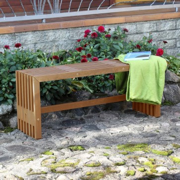 Panca in legno da esterno Modello CUBE Verniciata Miele - Dimensioni 110 x 33 x 45 h. cm