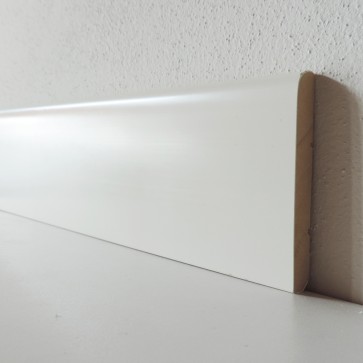 CAMPIONE - Battiscopa 80x10 mm Legno BIANCO - Angolo Dritto