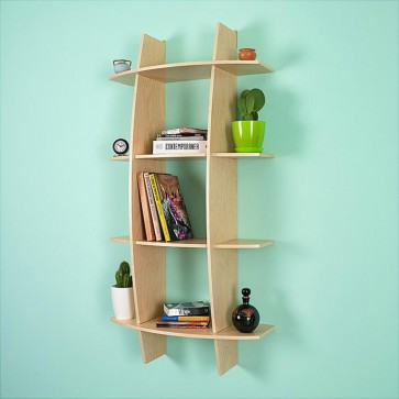 Libreria componibile in legno FANTASIA - 75 x 30 x 150h cm - finitura Acero