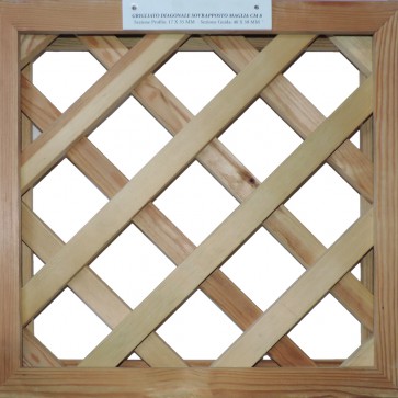 Grigliati in legno SU MISURA Trattati - Maglia 8 cm
