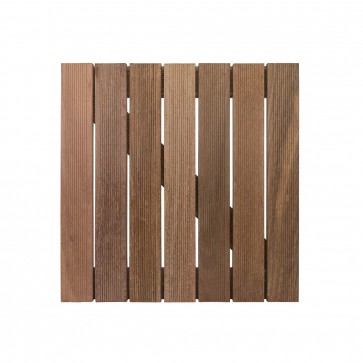 Piastrella in legno da esterno in IPÈ ZIGRINATO 50 x 50 x 3 cm