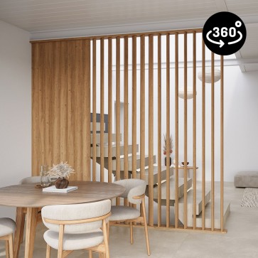 Pareti Divisorie per Interni in Legno Rovere Pepe - Con Doghe girevoli a 360°
