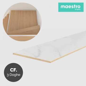 PIANEROTTOLO MARMO BIANCO Rivestimento per Scale Interne - Confezione 1,38 MQ