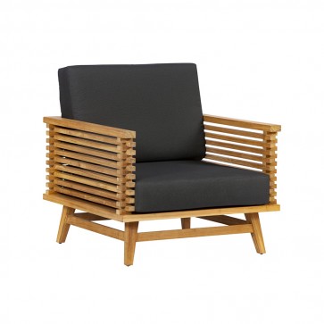 Onlywood Poltrona in Teak da giardino RIVERSIDE - 81 x 80 x 83 h cm 