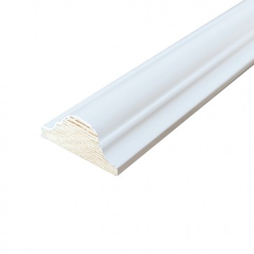 Cornice per Boiserie in Legno Massello Laccato Bianco 30 x 13 mm - Asta da 3 Metri