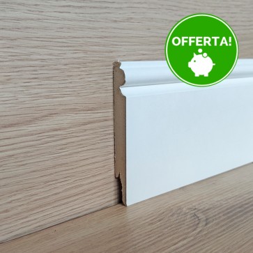 Battiscopa MDF Bianco Ducale EVE - 14 x 120 mm - Asta da 2,4 m - Verniciabile