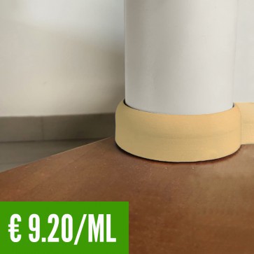 Battiscopa in PVC FLESSIBILE Beige Impermeabile - 10 x 44 mm - Asta da 2,4 m
