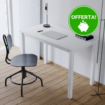 Scrivania in legno Massello rettangolare verniciata Bianca - 2 Dimensioni disponibili