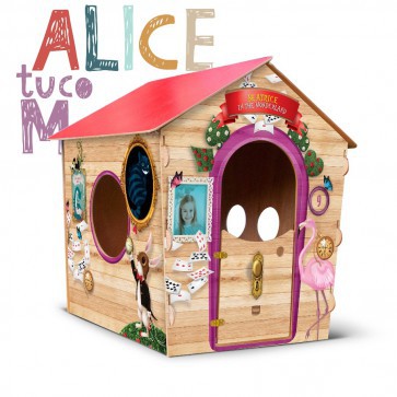 Onlywood Casetta in Legno per bambini  ALICE M con disegni colorati