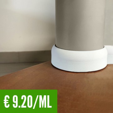 Battiscopa in PVC FLESSIBILE Bianco Impermeabile - 10 x 44 mm - Asta da 2,4 m