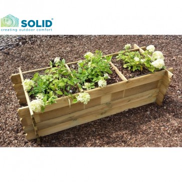 Onlywood Orto Rialzato Legno 3 Scomparti in Pino Trattato 140 x 60 x 36 h. cm