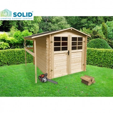 Onlywood Casetta in legno da giardino SAT 239 x 198 x 207 h. cm - con Tettoia