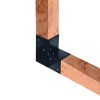 Connettore a 2 vie in Acciaio Zincato Nero per listelli 12 x 12 cm