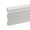 CAMPIONE - Battiscopa PVC Bianco Impermeabile con Passafilo - Modello Ducale - 81,5 x 13,5 mm