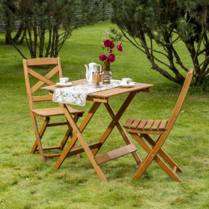 Set da giardino tavolo e sedie Modello SUNRISE Verniciato Miele - Pieghevole