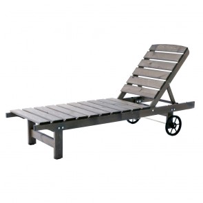 Lettino prendisole in legno Modello VENTA 173 x 61 x 31/90 h. cm - Verniciato Grigio