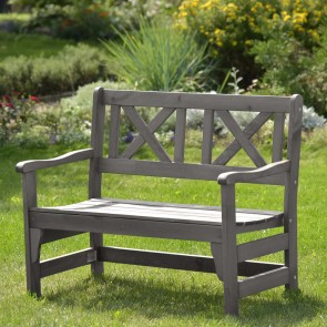 Panca in legno da esterno Pieghevole Modello MALMO Verniciata Grigia - Dimensioni 109 x 61 x 43/88 h. cm