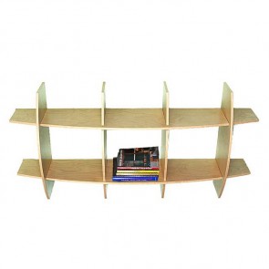 Libreria componibile in legno AMBRA - 150 x 30 x 75h cm - finitura Acero