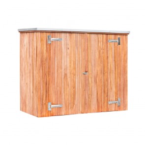 Onlywood Armadio da Esterno in Legno Hardwood LIMA 204 x 91 x 162 h. cm - Tetto 100% Impermeabile