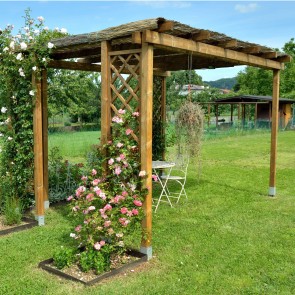 Onlywood Pergola in Legno Autoportante BASIC in Pino Trattato per Coperture Leggere - ANCHE SU MISURA