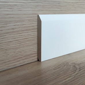 Battiscopa Legno BIANCO Laccato - Modello TOKYO - 90 x 11 mm - Sagomato