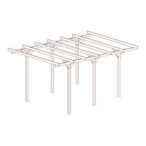 Onlywood Copertura in legno per auto 3 x 5 metri in legno impregnato classe 3