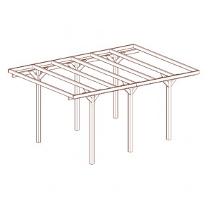 Onlywood Copertura in legno per Auto 3 x 5,2 metri in pino impregnato classe 3