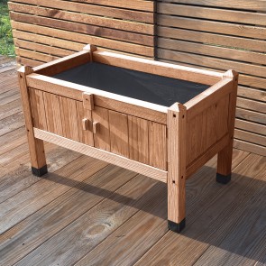 Onlywood Orto in terrazzo didattico CHILL in legno verniciato Noce - 70 x 39,5 x 38 h. cm