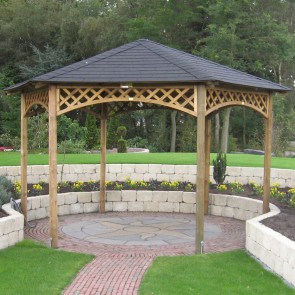 Onlywood Gazebo in Legno Impregnato ESAGONALE 400 x 323 cm