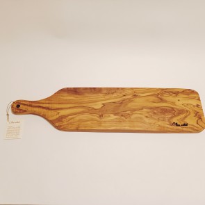 Onlywood Tagliere in Legno di Ulivo con Manico - Dimensioni 50 x 15 cm