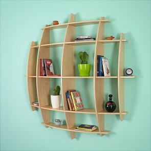 Libreria componibile in legno LUNA - 150 x 30 x 150h cm - finitura Acero