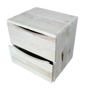 Onlywood Cubo Modulare in legno 2 Cassetti - 36 x 30 x 36 h cm
