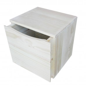 Onlywood Cubo Modulare in legno Con Cassetto - 36 x 30 x 36 h cm
