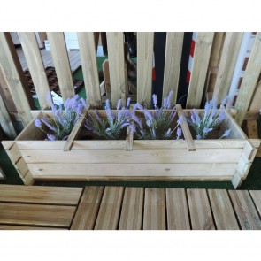 Onlywood Orto Rialzato Legno 4 Scomparti in Pino Trattato 120 x 40 x 27 cm