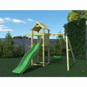 Parco Giochi in Legno Autoclavato Fungoo GAIA Torre con Scivolo e Altalena