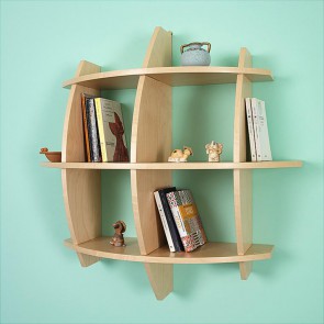 Libreria componibile in legno PEPE -  75 x 30 x 75h cm - finitura Acero