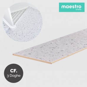 PIANEROTTOLO TERRAZZO GREY Rivestimento per Scale Interne - Confezione 1,38 MQ