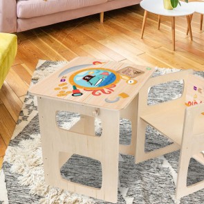 Tavolino Montessori in legno per Bambini Fantasia PIRATI
