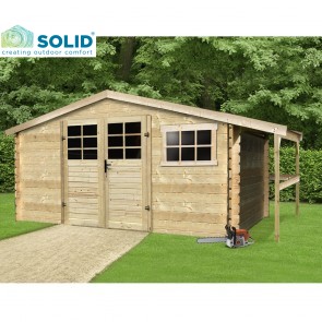 Onlywood Casetta in legno da giardino SAT  464 x 301 x 218 h. cm - con Tettoia