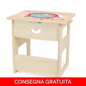 Onlywood Tavolino Montessori UNICORNI con Disegni Colorati