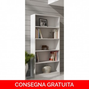 Onlywood Libreria Scaffale in Legno - 80 x 30 x 182 h cm - Bianco