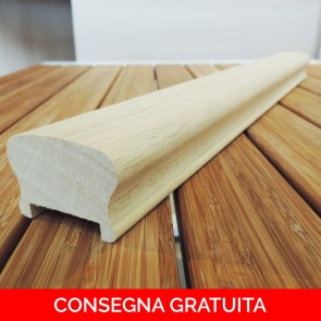 Onlywood Corrimano Legno SAGOMATO Ayous grezzo 46 x 32 x 300 cm