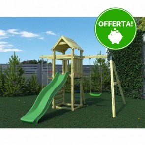 Parco Giochi in Legno Autoclavato Fungoo GAIA Torre con Scivolo e Altalena
