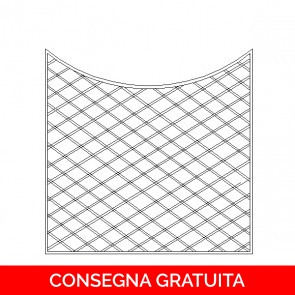 Grigliato in Legno LUSSO CONCAVO - Pino Trattato in Autoclave classe 3 - 180 x 144/162 h. cm