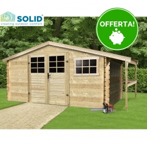 Onlywood Casetta in legno da giardino SAT  464 x 301 x 218 h. cm - con Tettoia