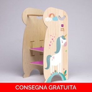 Onlywood Torretta Montessori  UNICORNI con Disegni Colorati