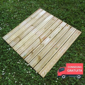 Onlywood Piastrelle in legno da esterno STRONG 100x100x3,8 cm - Pino Impregnato in Autoclave