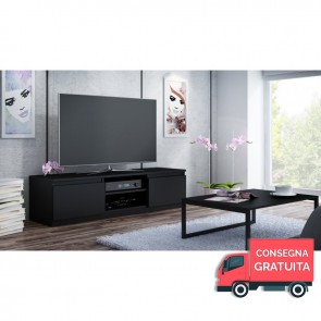 Mobile TV in Legno MALWA 120 x 40 x 36h cm - Color Nero Opaco